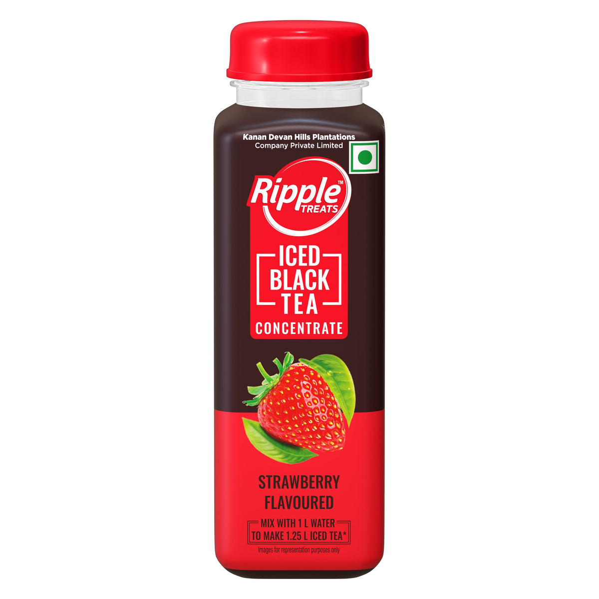 Ripel Tea Ripple Treats - Iced Black Tea Concentrate Strawberry Flavoured - 250