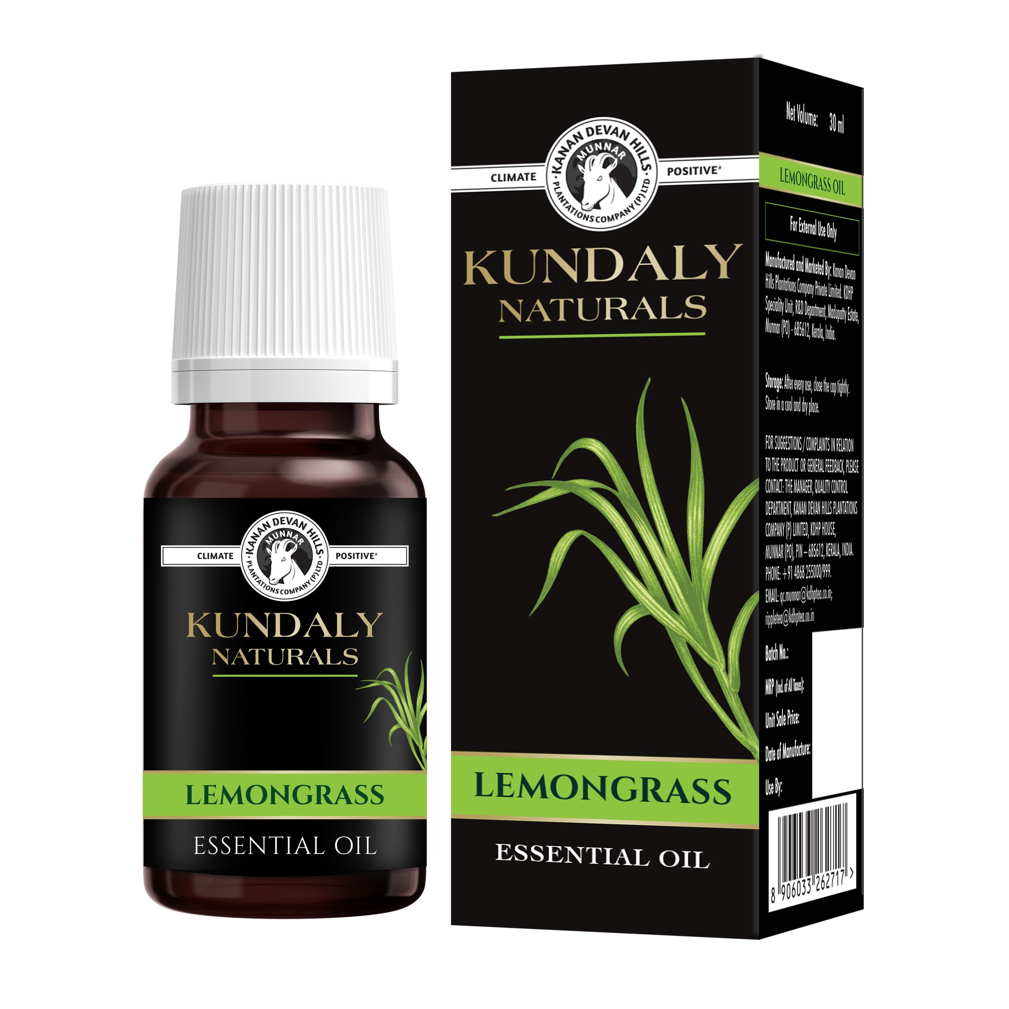 Kundaly Naturals Lemongrass Oil - 30 ml