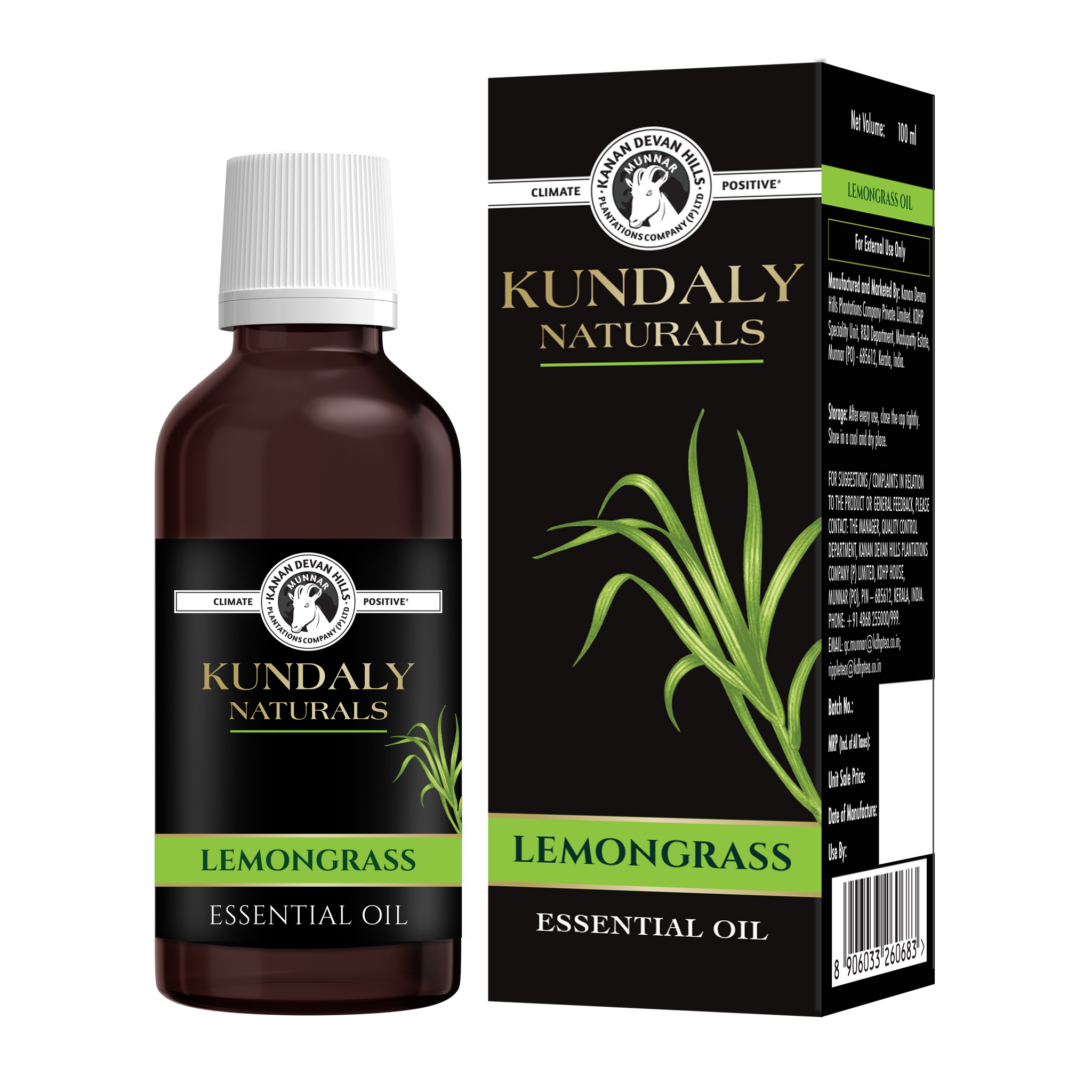 Kundaly Naturals Lemongrass Oil - 100 ml