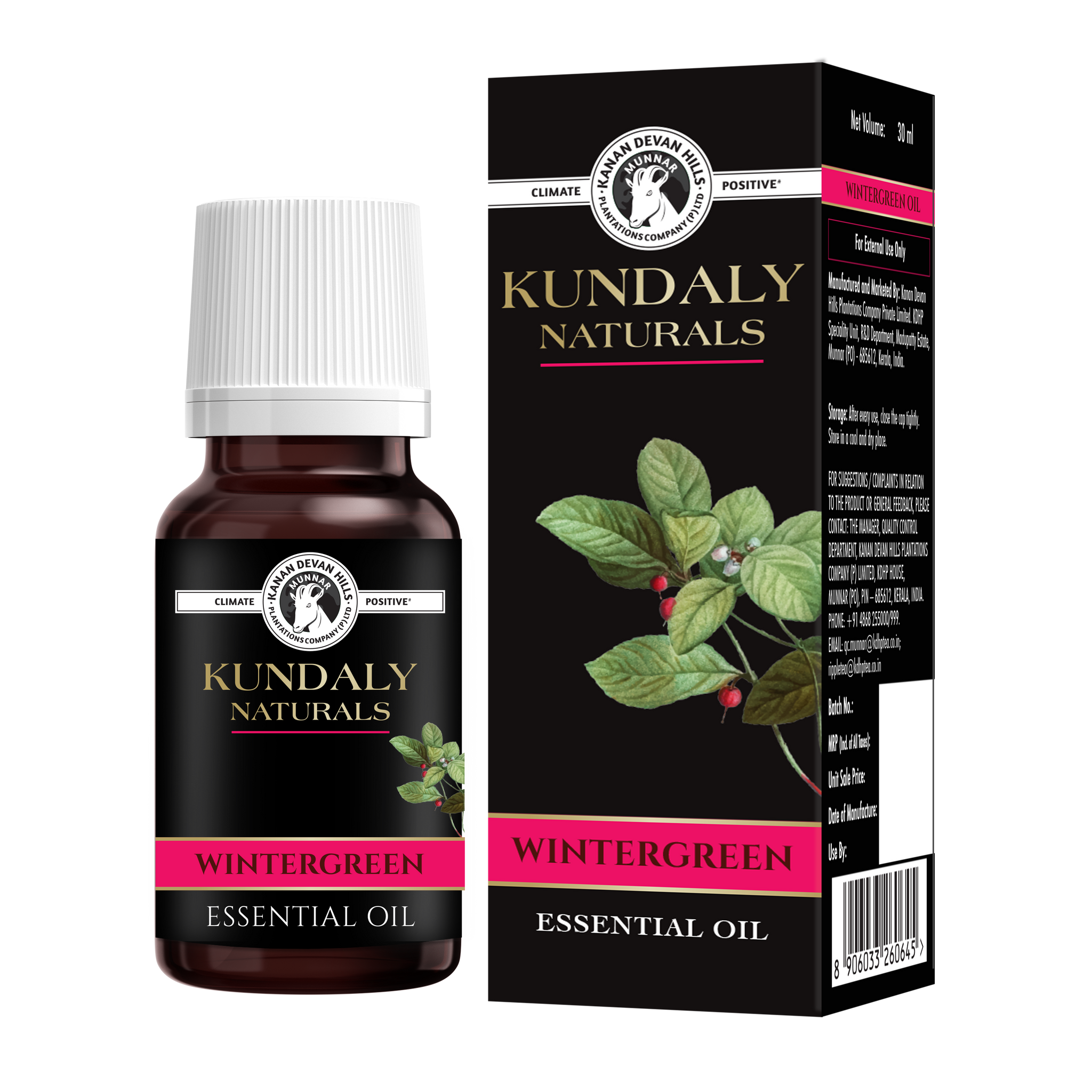 Kundaly Naturals Wintergreen Oil - 30 ml